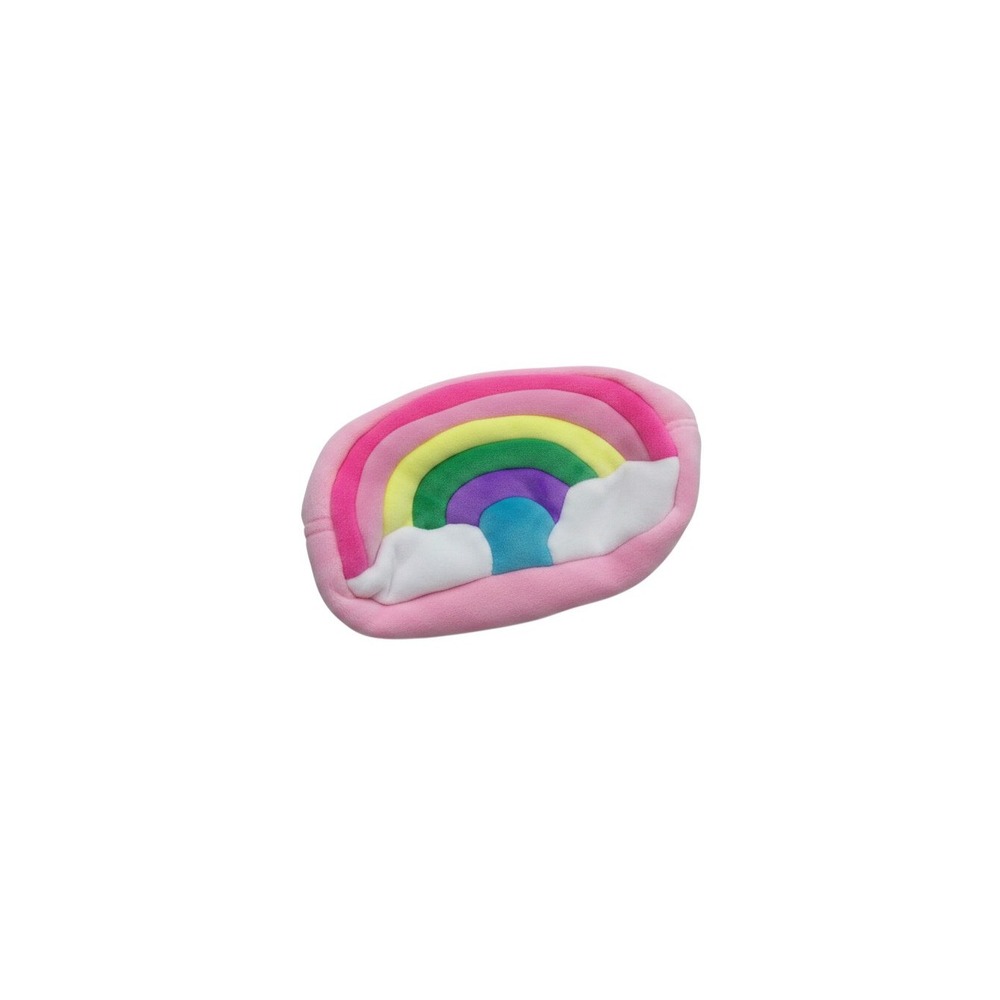 Claire's Rainbow Cosmetic Bag Girls OS Pink NEW Plush Zipper Pouch 43341-7